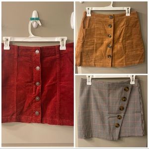 THREE mini skirts!!